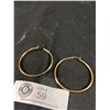 Image 2 : Large 925 Sterling Silver with Gold Overlay Hoop Earrings