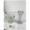 Image 2 : Vintage Apothocary Glass Mortar & Pestle + Amethyst Glass Beaker