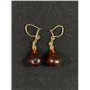 Image 2 : Lovely Gold with Dangle Amber Stone Earrings