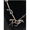 Image 2 : Early Hand Crafted Native American Sterling Silver (Tested) Horse Necklace. Hand Signed and Marked 1