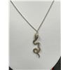 Image 2 : Vintage 925 Sterling Silver Snake Pendant with Chain Necklace