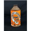 Image 1 : Vintage Orange Lucky Strike Cone Top Soda Can. Vancouver BC
