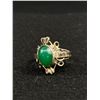 Image 2 : Nice Antique Silver & Green Stone Ring