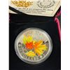 Image 2 : 2014 $20 Fine Silver Coin-Majestic Maple Leaves w/Colour. Royal Canadian Mint