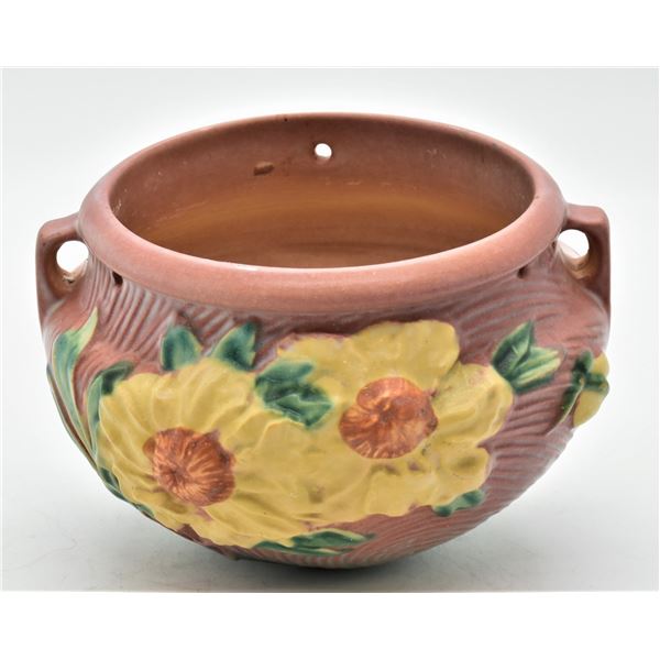 1942 Roseville Pottery Peony Pink Hanging Planter