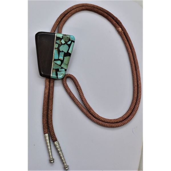 Navajo Inlay Ironwood Bolo Tie