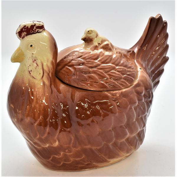 1950s Fapco USA Pottery Hen and Chick Cookie Jar