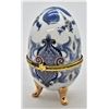 Image 1 : Footed Porcelain Egg Trinket Box