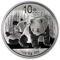 2010 Silver Chinese Panda 1 oz - (In Capsule)