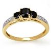 Natural 0.80 ctw White & Black Diamond Ring 14K Gold