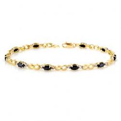 Genuine 3.42 ctw Sapphire & Diamond Bracelet 10K Gold