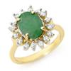 Image 1 : Genuine 3.1 ctw Emerald & Diamond Ring 10K Yellow Gold