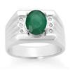 Image 1 : Genuine 2.06 ctw Emerald & Diamond Men's Ring 10K Gold