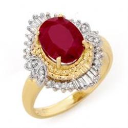 Genuine 3.24 ctw Ruby & Diamond Ring 14K Yellow Gold