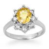 Image 1 : Genuine 2.50ctw Yellow Sapphire & Diamond Ring 14K Gold