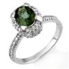Image 1 : Genuine 2.10ctw Green Tourmaline & Diamond Ring Gold