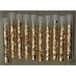 Lot of 10 Vials of REAL GOLD FLAKES