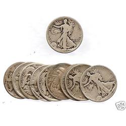 Lot of 10 Walking Liberty Halves-
