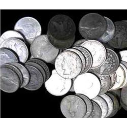A Lot with 75 Morgan and Peace Mixed Lot Dollars