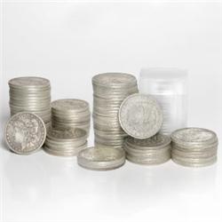 Roll of 20 Morgan Silver Dollars- 1878-1921 g-xf