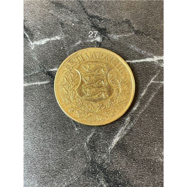 1934 Estonia, 1 Kroon