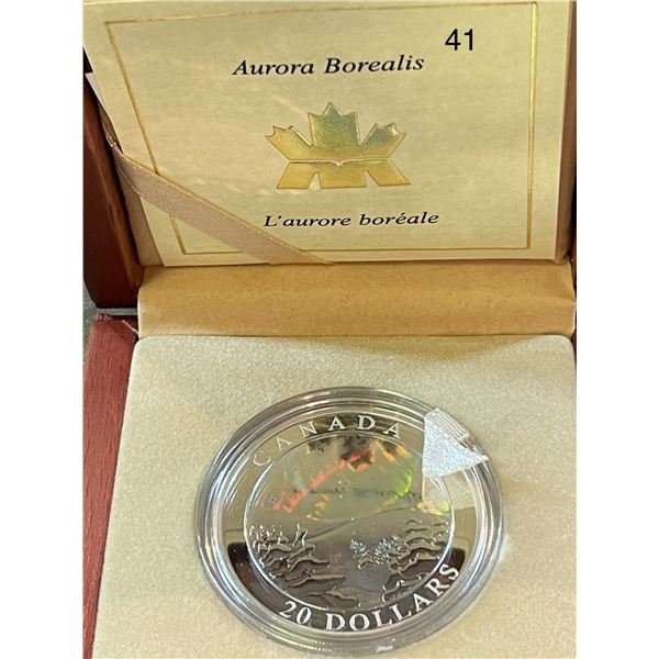 2004 CANADA $20 NATURAL WONDERS SERIES - AURORA BOREALIS 31.39g