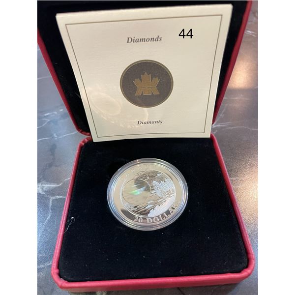 2005 (2004) CANADA $20 NATURAL WONDERS - NWT DIAMONDS SILVER 31.39g