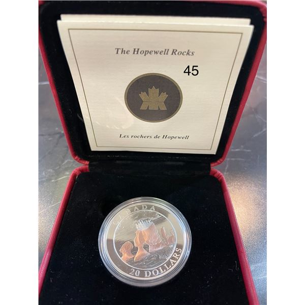 2004 CANADA $20 NATURAL WONDERS - HOPEWELL ROCKS FINE SILVER 31.39g