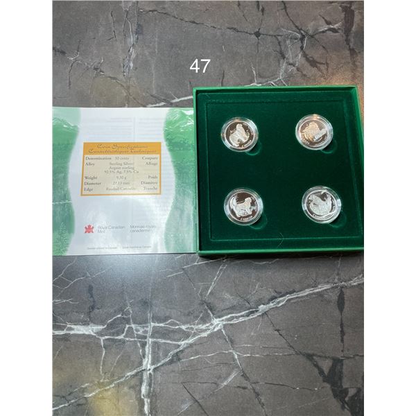 Sterling Silver 4x 9.30g 50 Cent Coin Set 'Canada's Best Friends'