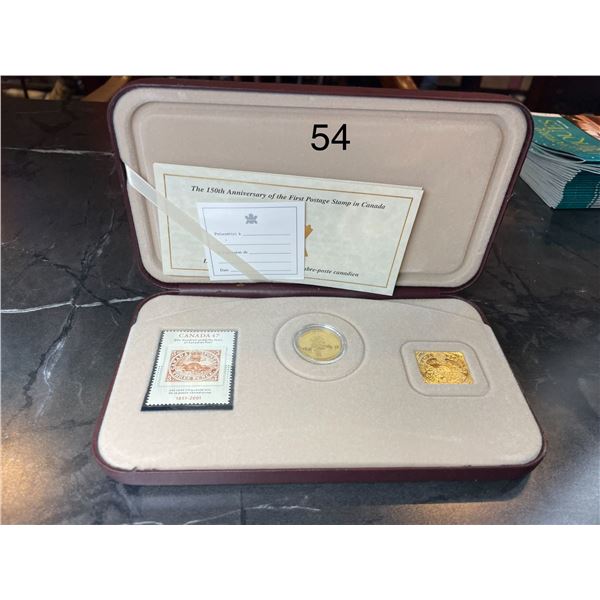 2001 CANADA 3-CENT FIRST POSTAGE STAMP ANNIVERSARY COIN & STAMP