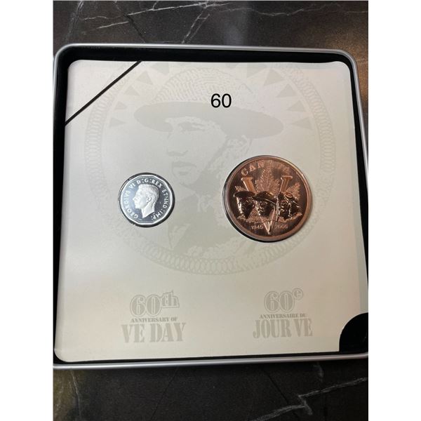 60th Anniversary Victory in Europe Commemorative Coin and Medallion Set