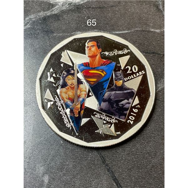 2016 CANADA $20 BATMAN VS SUPERMAN DAWN OF JUSTICE - THE TRINITY
