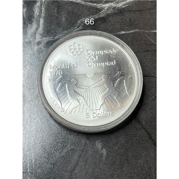 1976 Montreal Olympic $5 Coin 24.3g  .78 toz .925 Silver