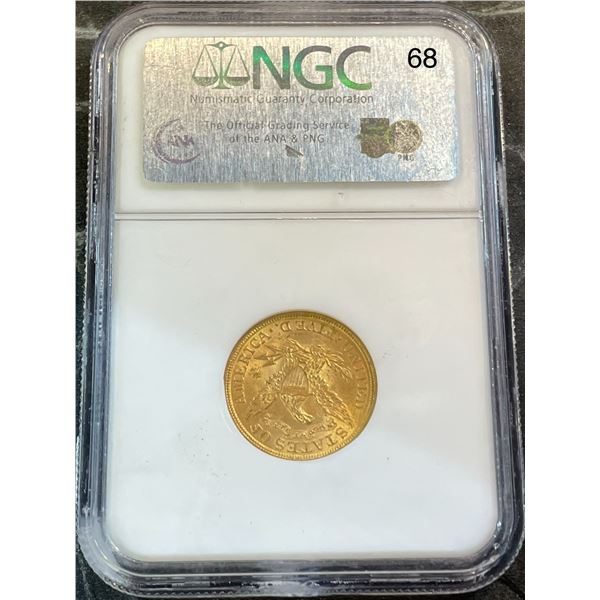 1897 MS 62 NGC Graded 5 Dollars Coronet Head 8.359 g