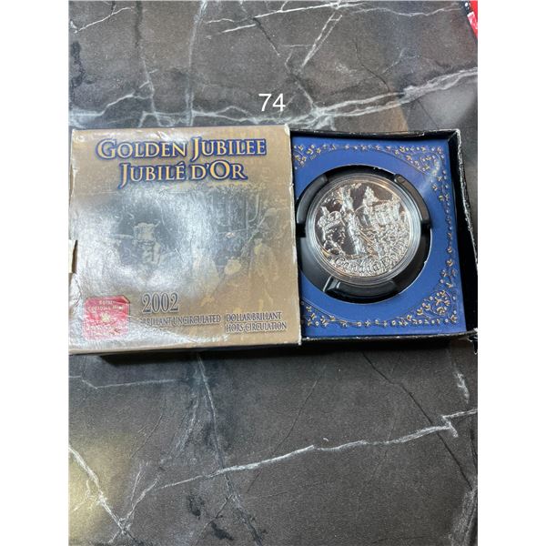 2002 1 Dollar - Elizabeth II Golden Jubilee 925 Silver