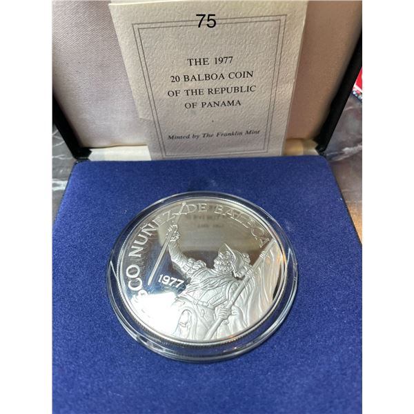 1977 20 Balboa Coin of the Republic of Panama
