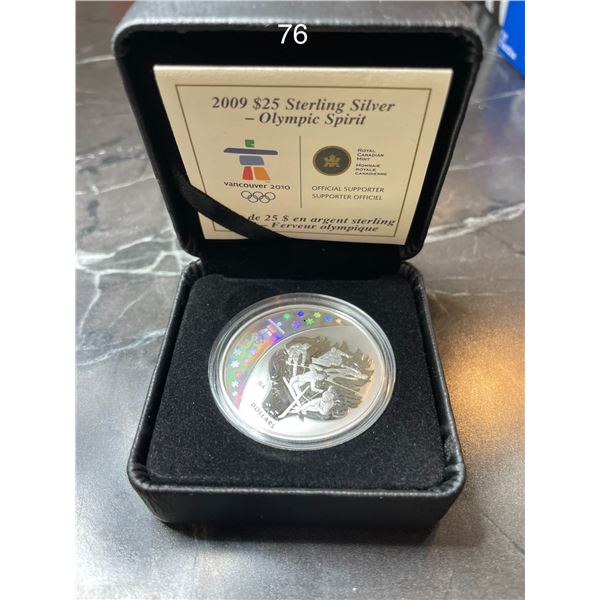 2009 CANADA $25 OLYMPIC SPIRIT STERLING SILVER HOLOGRAM