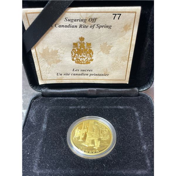 1995 CANADA $200 THE SUGAR BUSH 22K GOLD COIN 17.13g