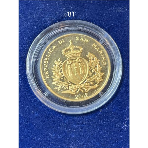 2002 2 Scudi 700th Anniversary of the Death of Cimabue GOLD 6.45 g