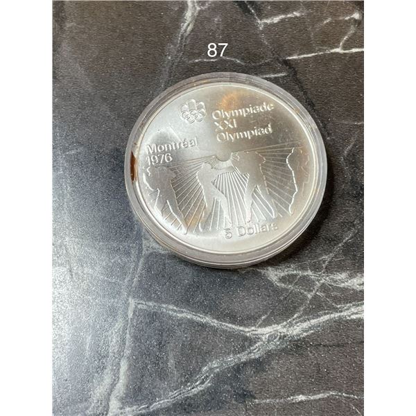 1976 Montreal Olympic $5 Coin 24.3g  .78 toz .925 Silver
