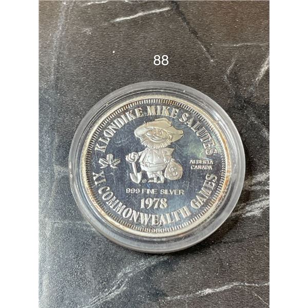 1978 .999 Silver Klondike Days Dollar