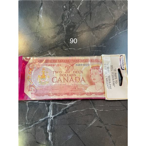 Canadian $2 Bill 1974
