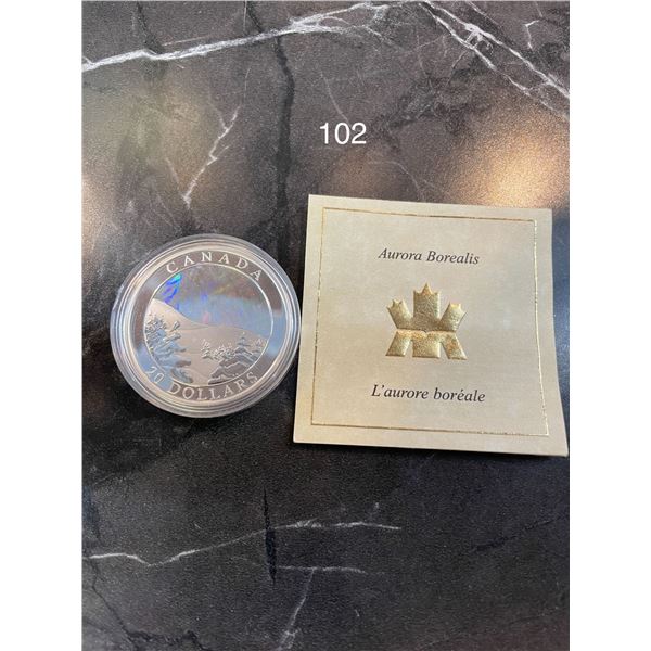 2004 CANADA $20 NATURAL WONDERS SERIES - AURORA BOREALIS