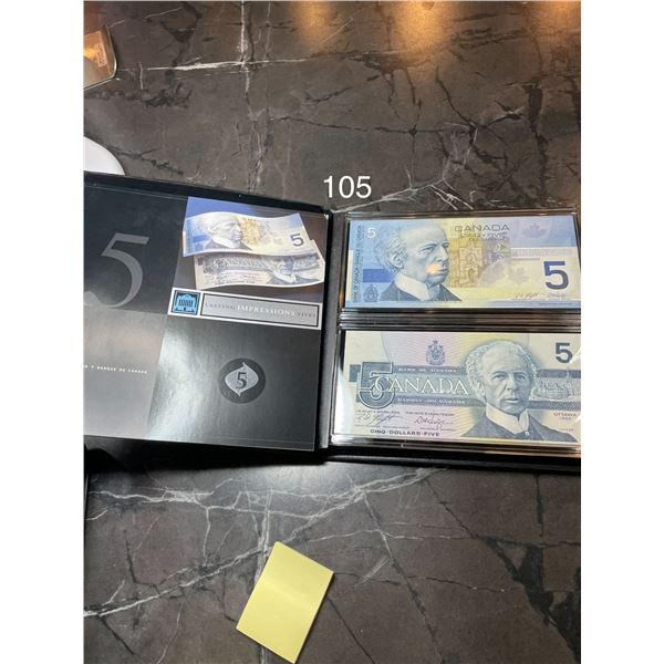 Lasting Impressions Two Uncirculated $5 Banknotes with Identical Serial Numbers