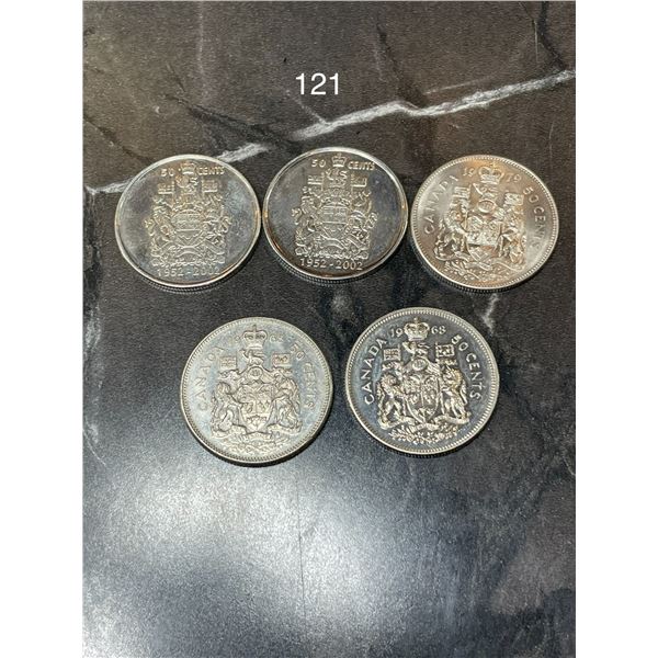 60's,70's, 2000's Canadian 50 Cent Pieces
