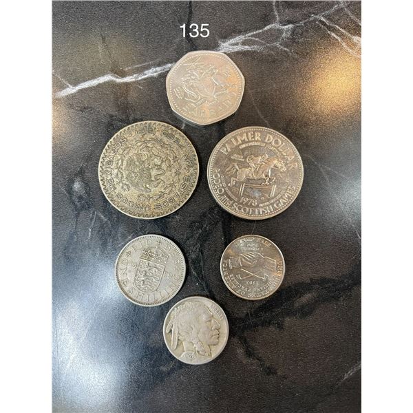Vintage World Coins, Mexico, America, UK, Barbados