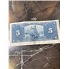Image 2 : 1937 $5 Canadian Banknote