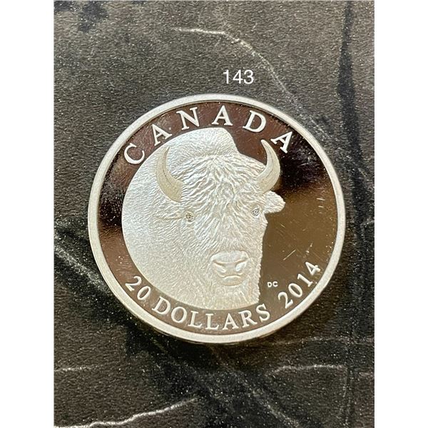 2014 CANADA $20 THE BISON: A PORTRAIT (#1) FINE SILVER