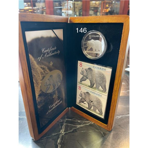 'The Great Grizzly' $8 Coin Limited-Edition Stamp & Coin Set