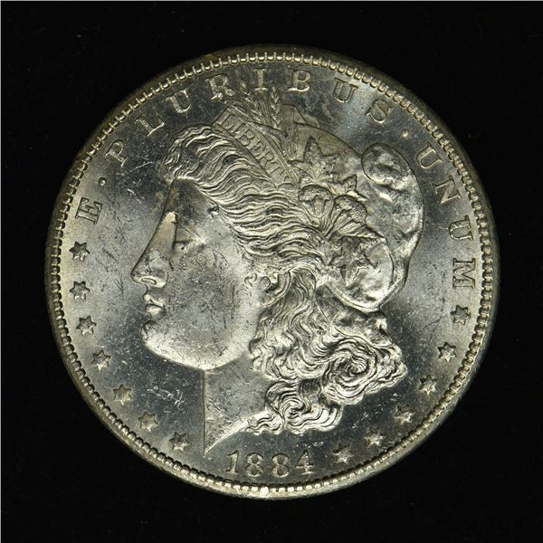 1884 CC GEM BU MS MORGAN SILVER DOLLAR